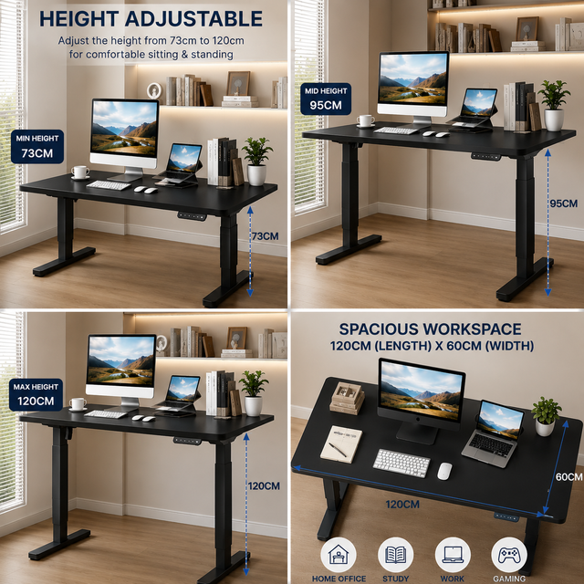 Multi-Purpose Electric Height Adjustable Home Office Laptop Desk Table