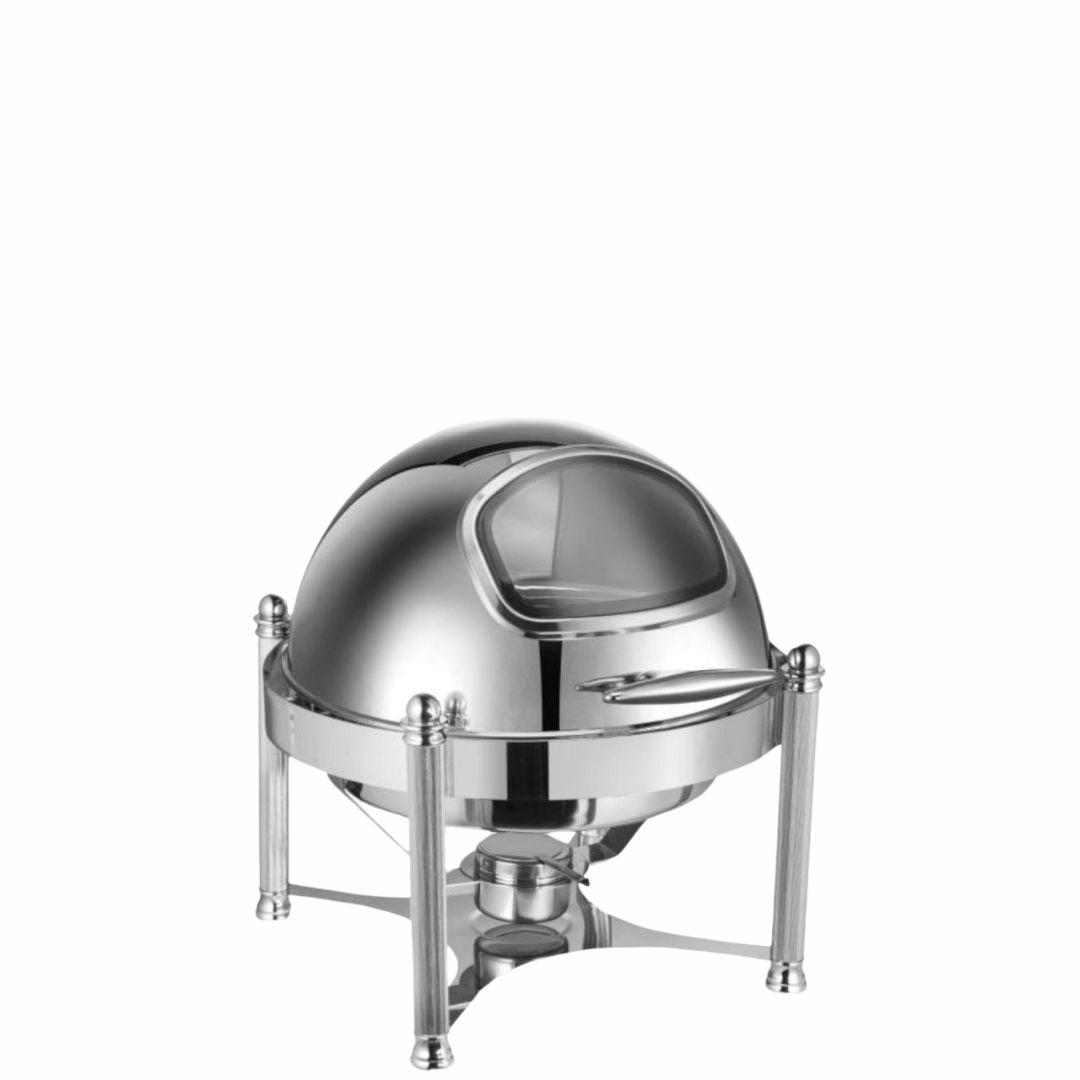 Extra Heavy Round Rolltop with Glass 6.0 Ltr double compartment