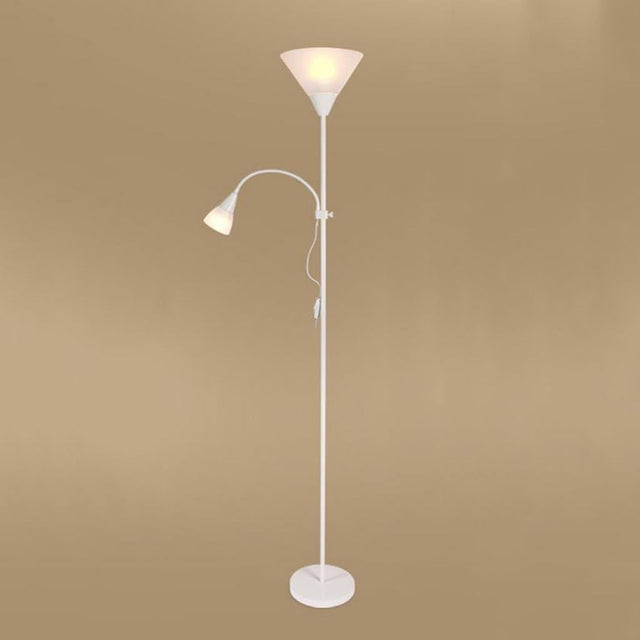 Floor lamp white frosted uplighter with flexible reading arm — iDecorators Kenya