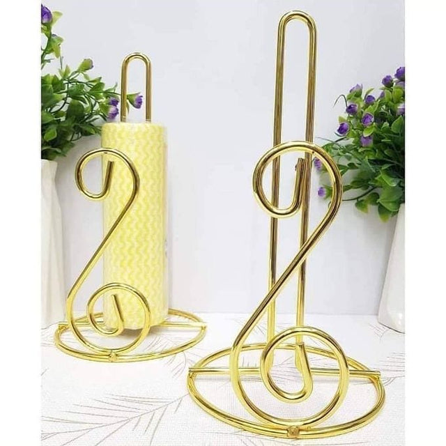 Gold Heavy Stainless Steel Kitchen Serviette and Paper Towel Holder