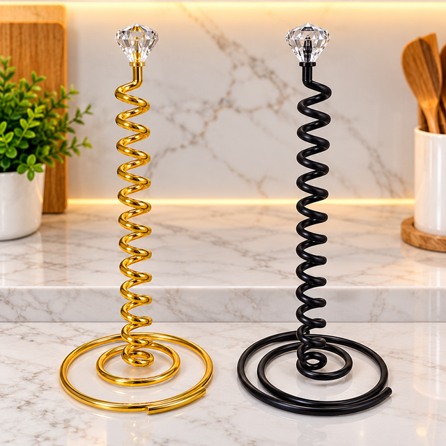 Metal Spiral Design Kitchen Paper Roll Holder spn