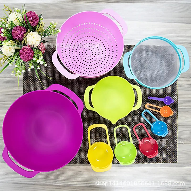Measuring bowl/sieve &cups 10in1