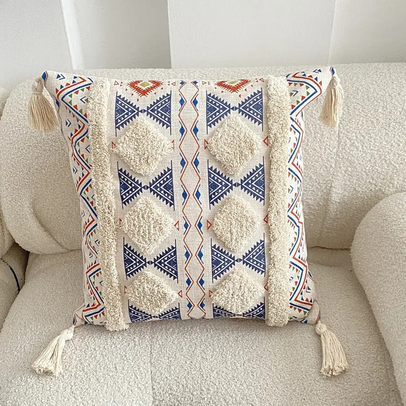 Boho Style Pillowcase Embroidery Tufted Throw Pillow cases Boho Throw Pillow Cover