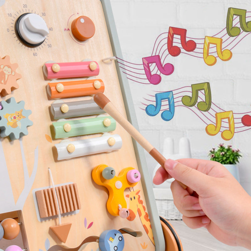 Wooden Baby Walker with Activity Center