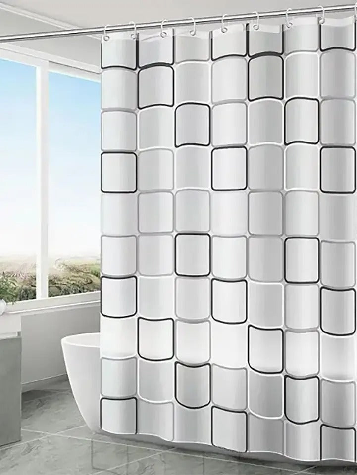 Shower Curtains for Bathroom, Luxury Polyester Cloth Bath Curtain 180*200cm