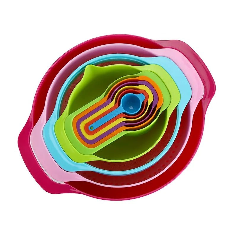 Measuring bowl/sieve &cups 10in1