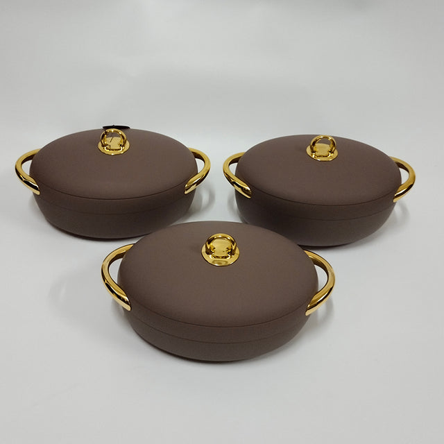 Forever Gold Luxury Insulated Hotpot Set — 3 Pieces