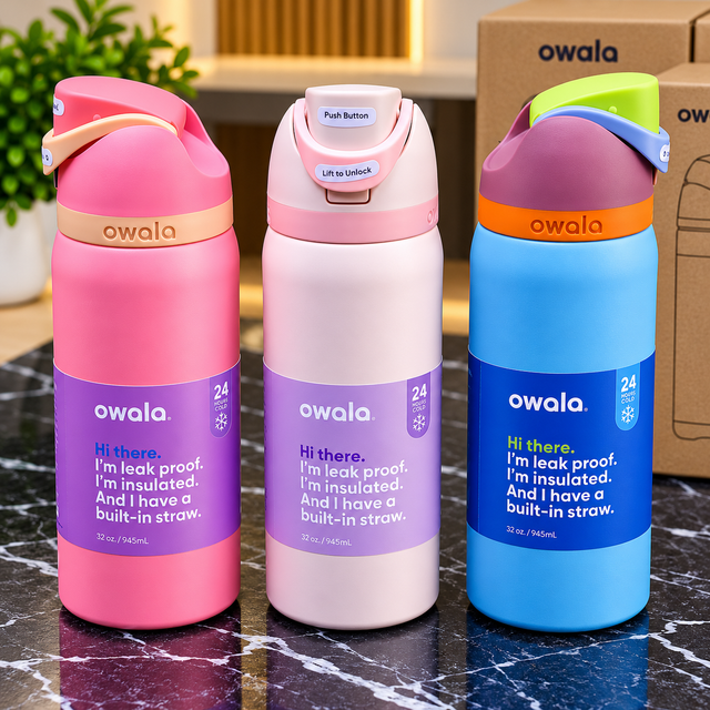 Tumbler two-tone colours with handle and straw by Owala, 40oz — iDecorators Kenya