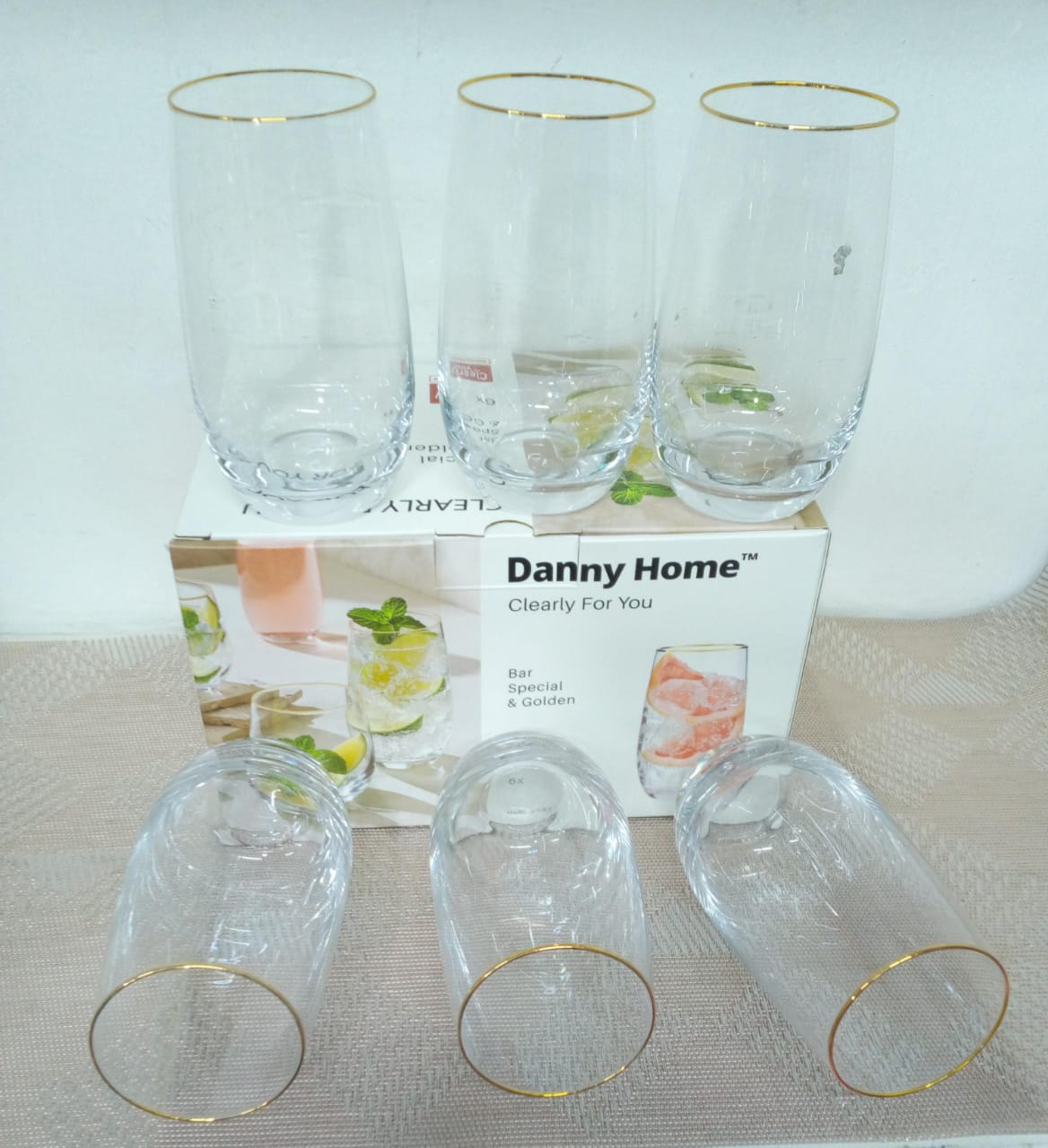 410ml Gold Rimmed Wine/ Juice Glass a set of 6pcs