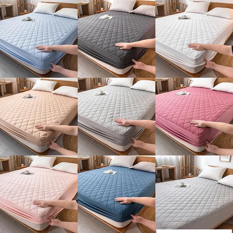 Quilted Fitted Mattress Pad Waterproof Mattress Protector iDecorator