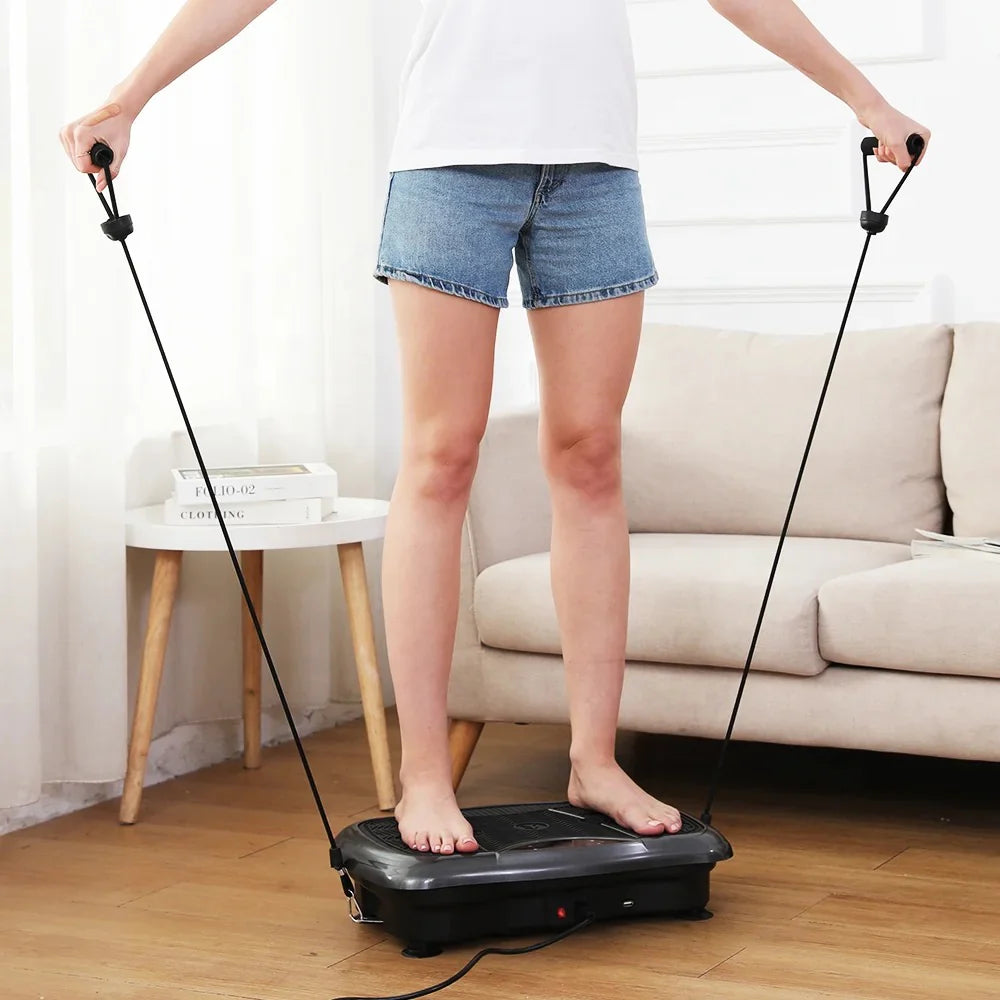 Ultra Slim Vibration Plate Exercise Machine, 5 Programs + 99 Levels,Full Whole Body Vibration Machine For Home Fitness