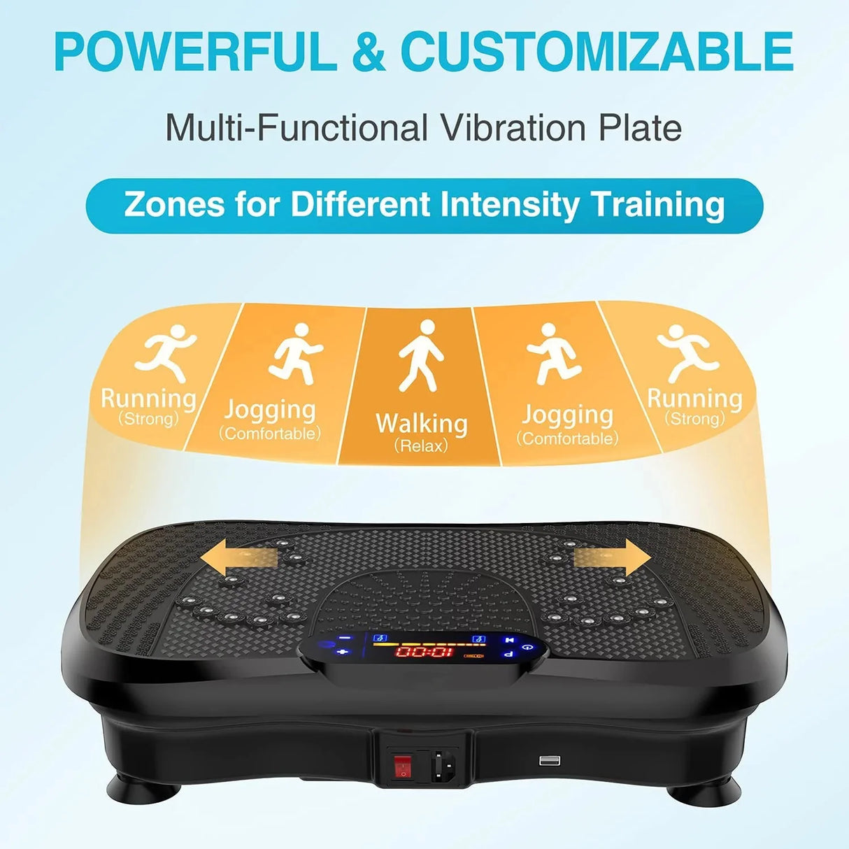 Ultra Slim Vibration Plate Exercise Machine, 5 Programs + 99 Levels,Full Whole Body Vibration Machine For Home Fitness