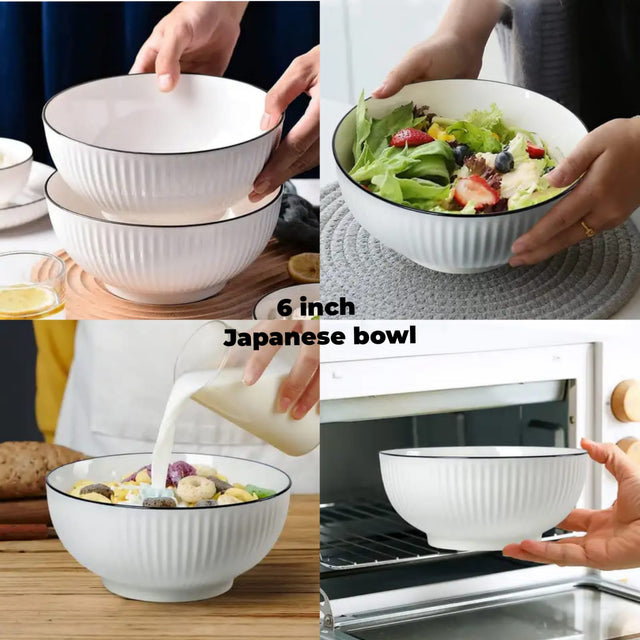 Japanese Style Ceramic Bowl 6 Inch