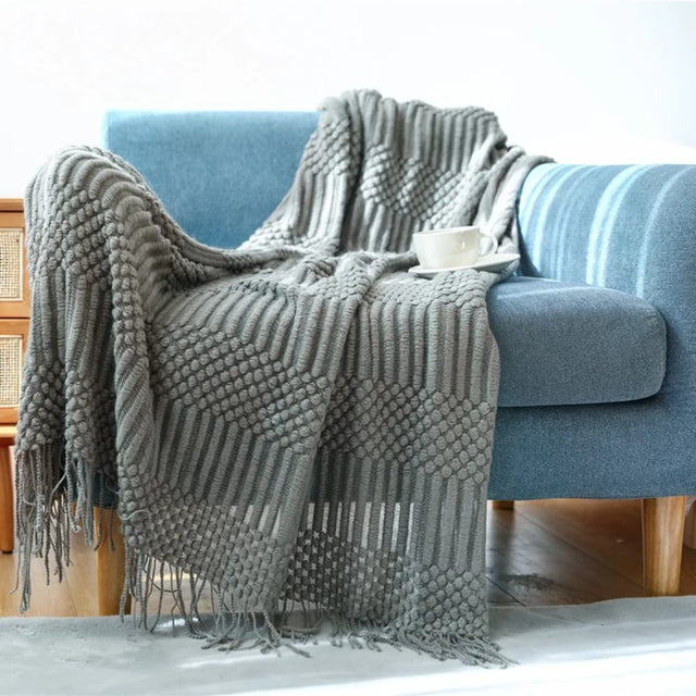 Luxury Knitted Throw Blanket 130×220cm
