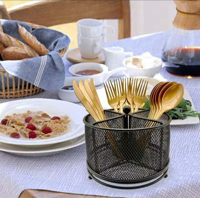 Mesh Rotating Cutlery Holder njr