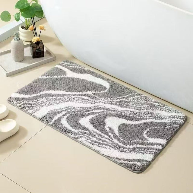 Modern Wave Pattern Microfiber Non-Slip Rug 50×80cm pes