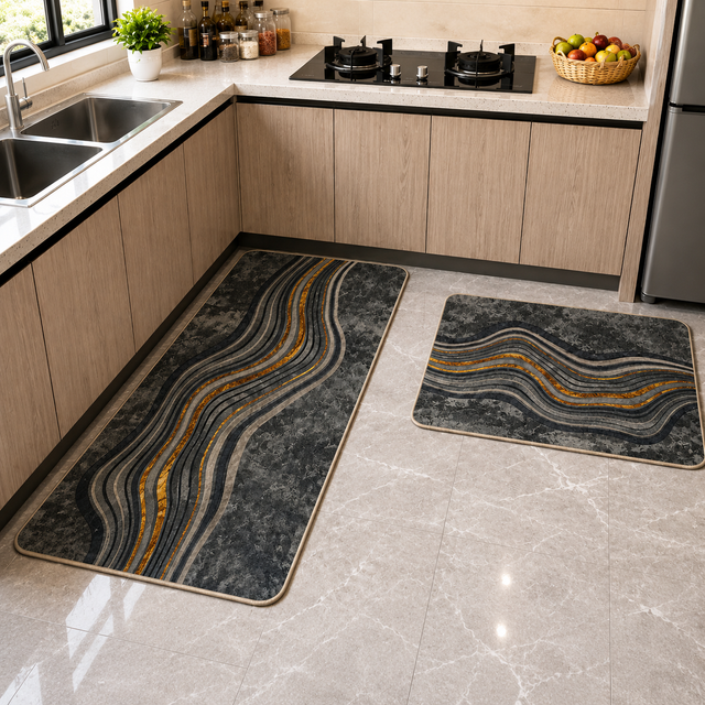 Non-Slip 2-Piece Kitchen Mat Set
