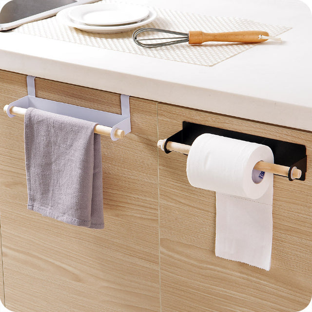 Over Cabinet Kitchen Towel Rack Iron & Wood bli