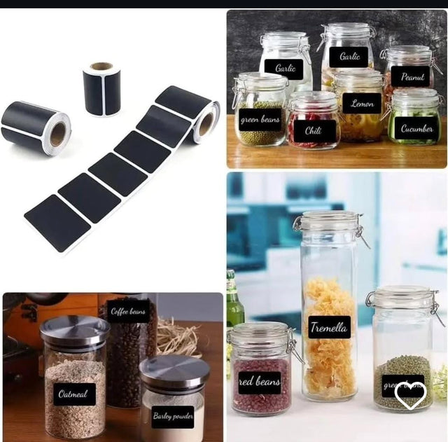 Pantry Labels Sticker Roll with Marker Pen