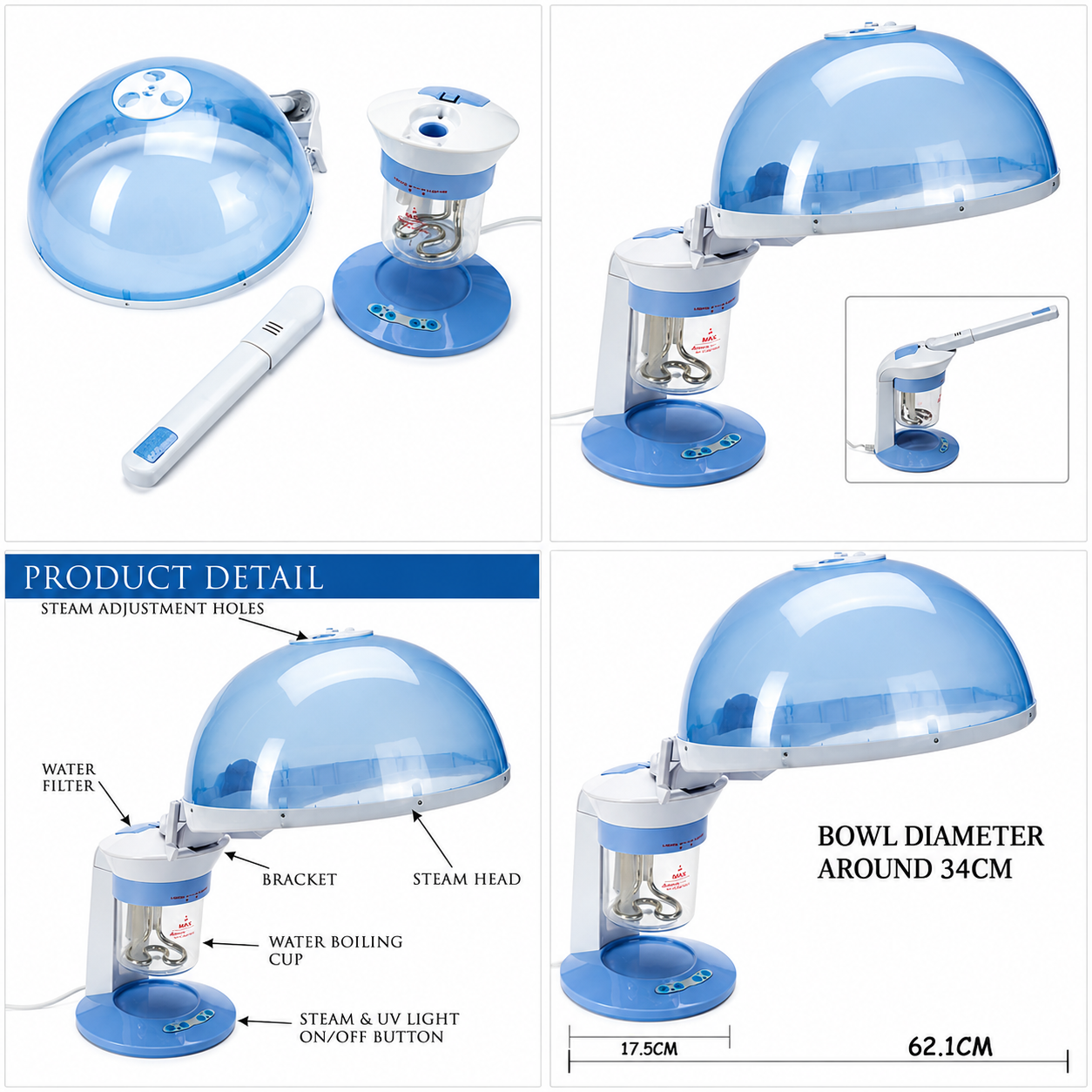 Portable Hair & Facial Steamer 2-in-1