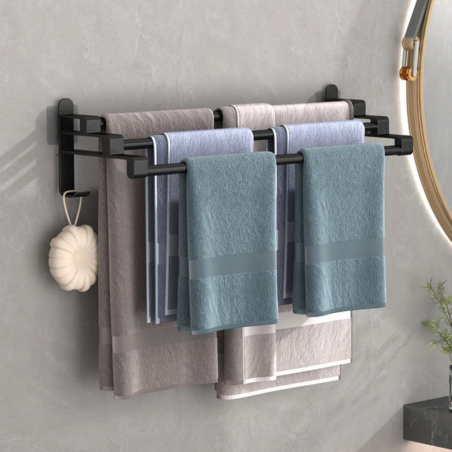 Premium Triple Towel Holder with Hooks 60cm