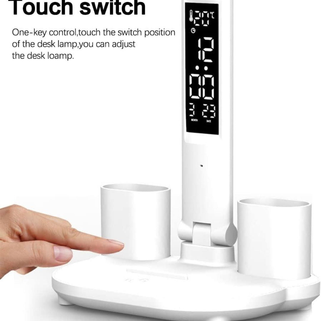 LED Desk Lamp with Dual Heads with pen holder