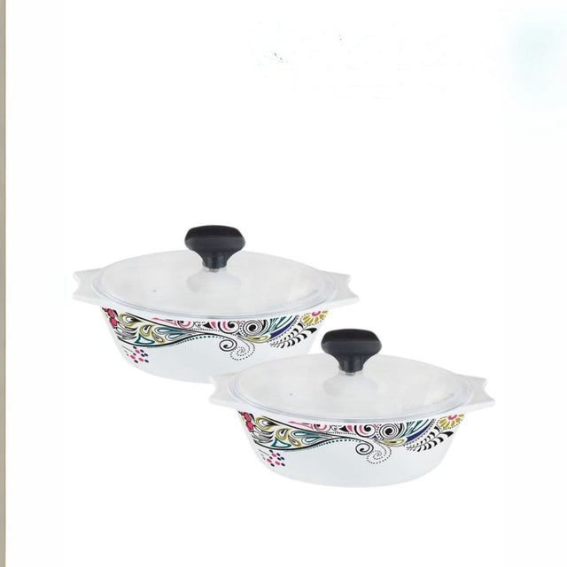 2 pcs Glass Casserole set
