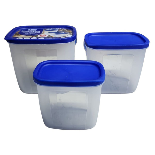 Food Fresh Square Container 3pcs. Set 750/1300/2000ml