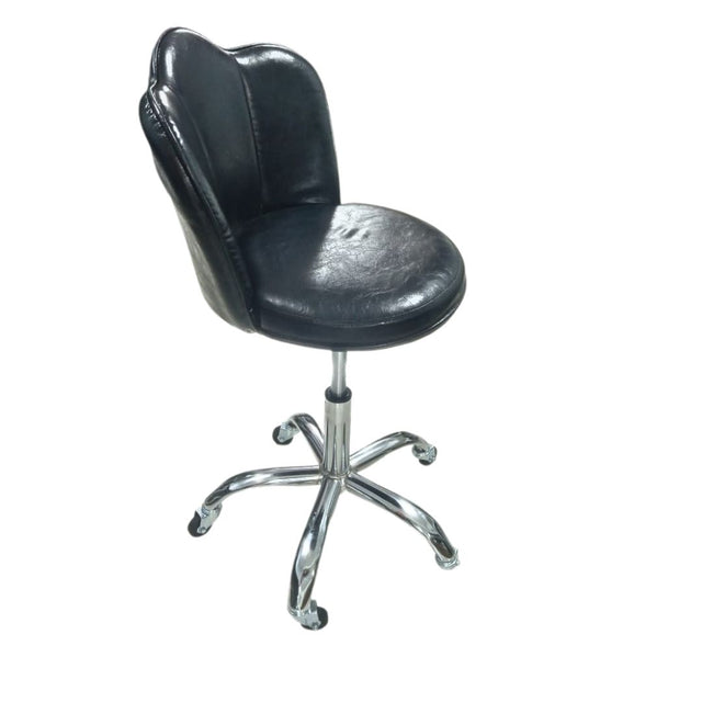 Leather Padded Bar Stool – Key Highlights
Seat & Backrest: Soft padded with quality leather for added comfort and sleek look.
Adjustable Height Lever: Easily modify seat height to match counters or workspaces.
Swivel Mechanism: 360-degree rotation for convenient movement.
Base & Footrest: Strong chrome-plated base with built-in footrest and smooth-rolling wheels for stability and mobility.