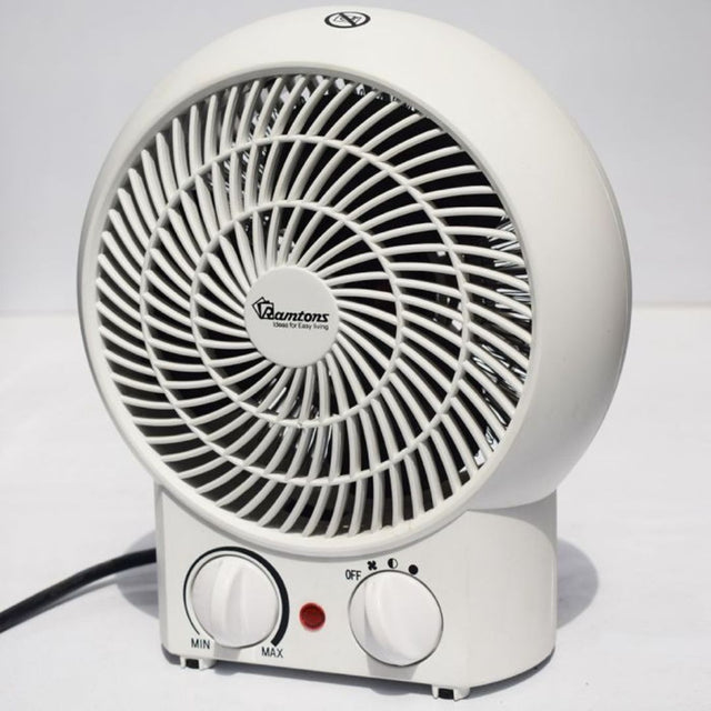 Fan Heater
Power Output: 800W / 1200W / 2000W – adjustable to suit your heating needs.
Functions: Heats and cools with built-in fan-only mode for year-round use.
Safety Features: Equipped with overheat protection and tip-over auto shutoff.
Temperature Control: Built-in thermostat for consistent room temperature.
Design: Compact and lightweight – ideal for bedrooms, living rooms, or offices.
Recommended Room Size: Small to medium spaces.