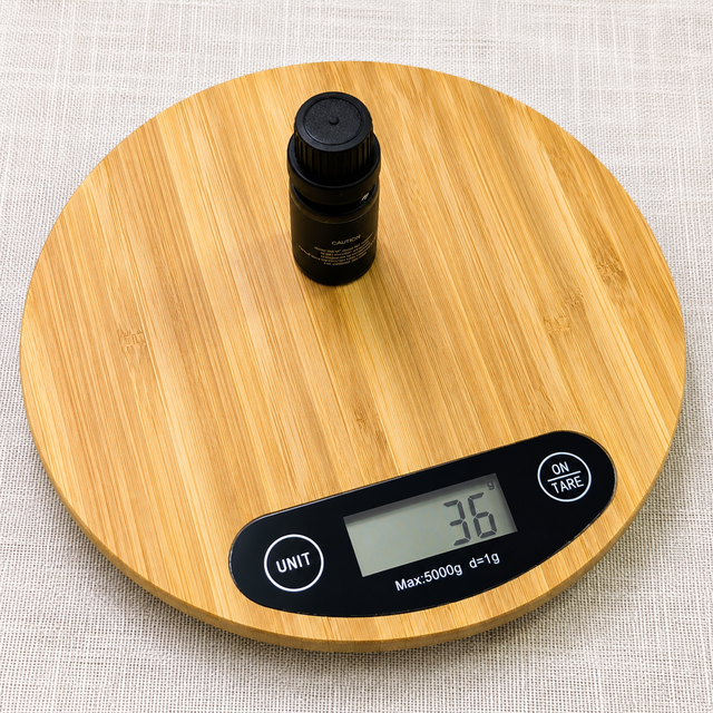 Round Bamboo Digital Kitchen Scale – 5kg Capacity
