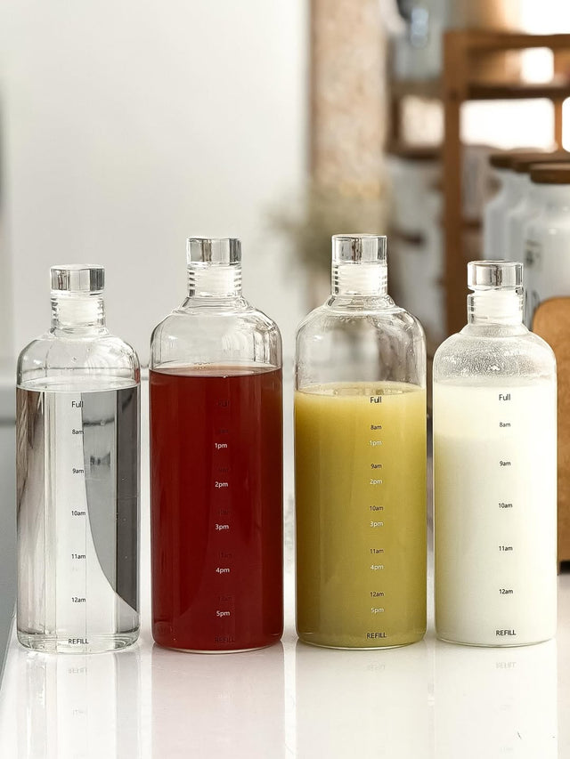Glass Beverage Bottles with Time Markings