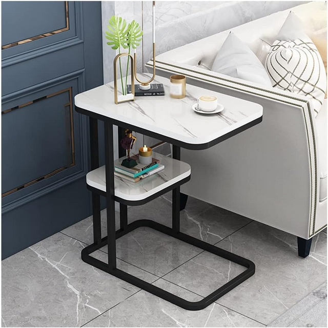 Sofa Side Table with Storage Shelf 50 × 29 × 59cm