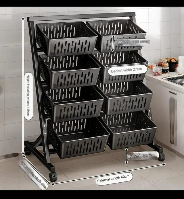 Steel Vegetable and Fruit Rack with 4 Tiers