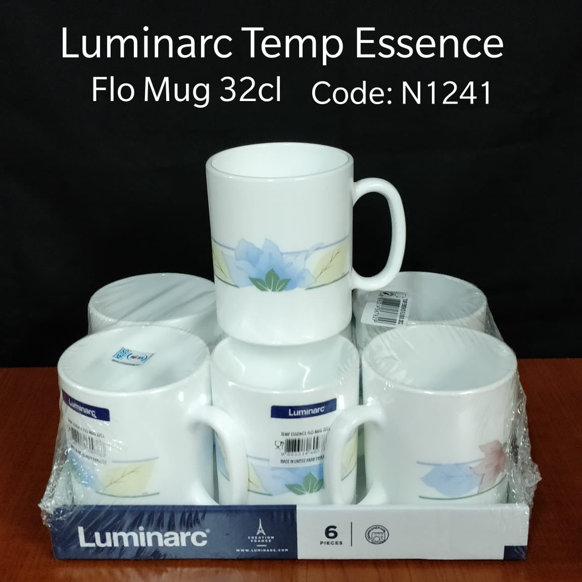 Luminarc Temp essence flo mug set of 6