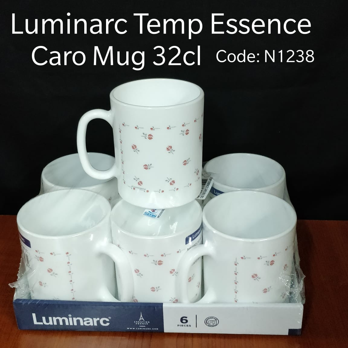 Luminarc Temp essence flo mug set of 6