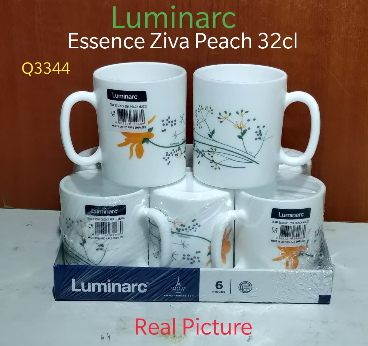 Luminarc Temp essence flo mug set of 6