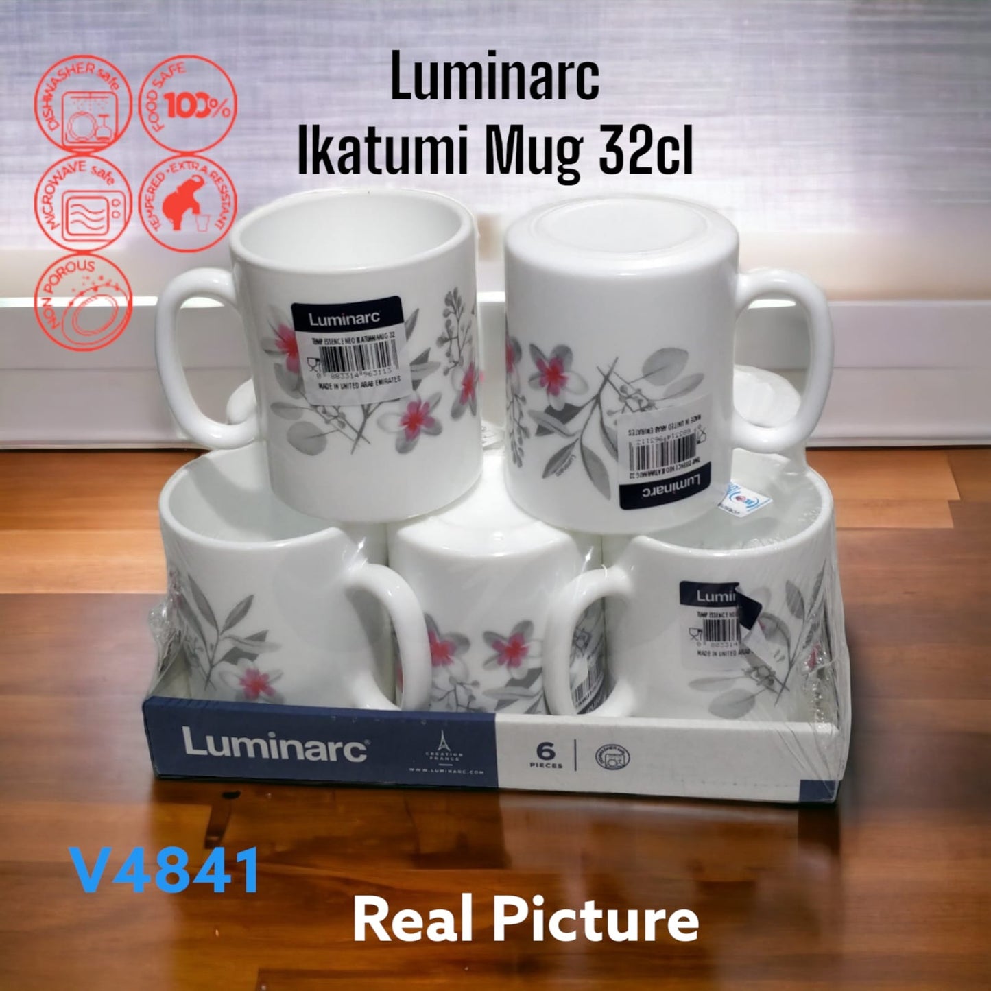 Luminarc Temp essence flo mug set of 6