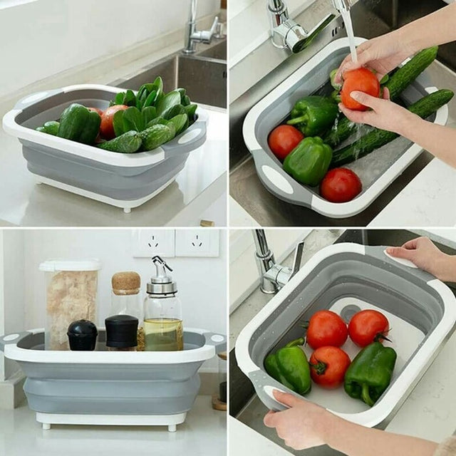 foldable collapsible chopping board collander