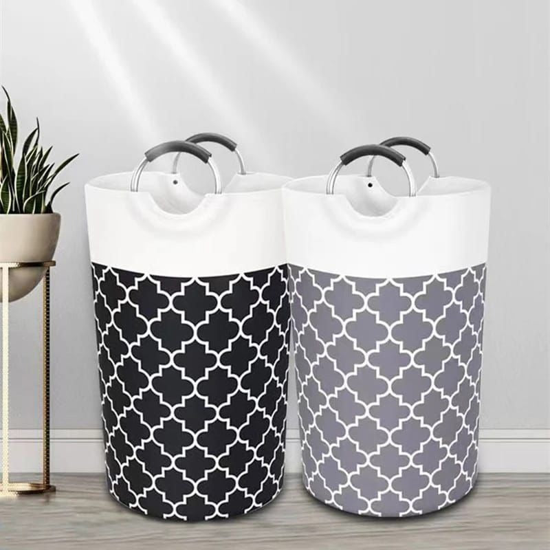 LARGE CAPACITY LAUNDRY BASKET 82L WITH METAL HANDLES