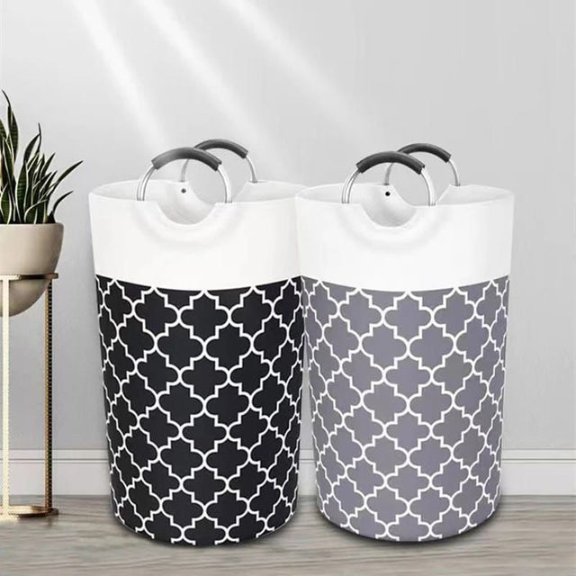 LARGE CAPACITY LAUNDRY BASKET 82L WITH METAL HANDLES