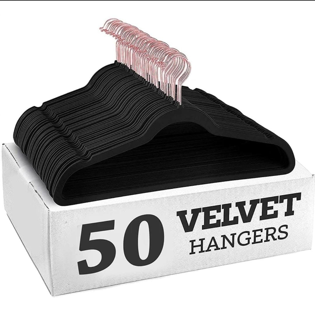 Luxury velvet premium Rose Gold antislip hangers