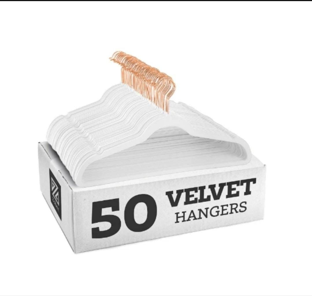 Luxury velvet premium Rose Gold antislip hangers