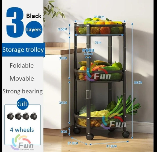 Metallic multipurpose vegetable/fruit rack