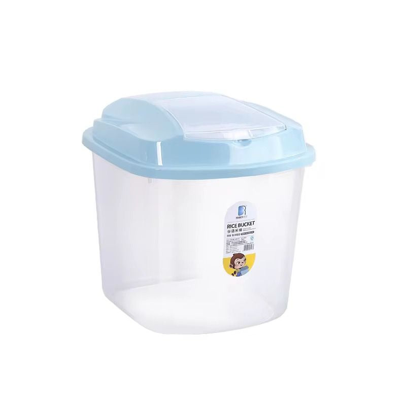 Transparent plastic rice/flour/cereal bucket or storage