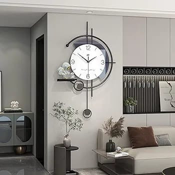 Modern Nordic Wall Clock, Fashionable & Chic Decor for Living Room, Home & Restaurant, 35x62cm Mechanical & Wind-Up Clocks