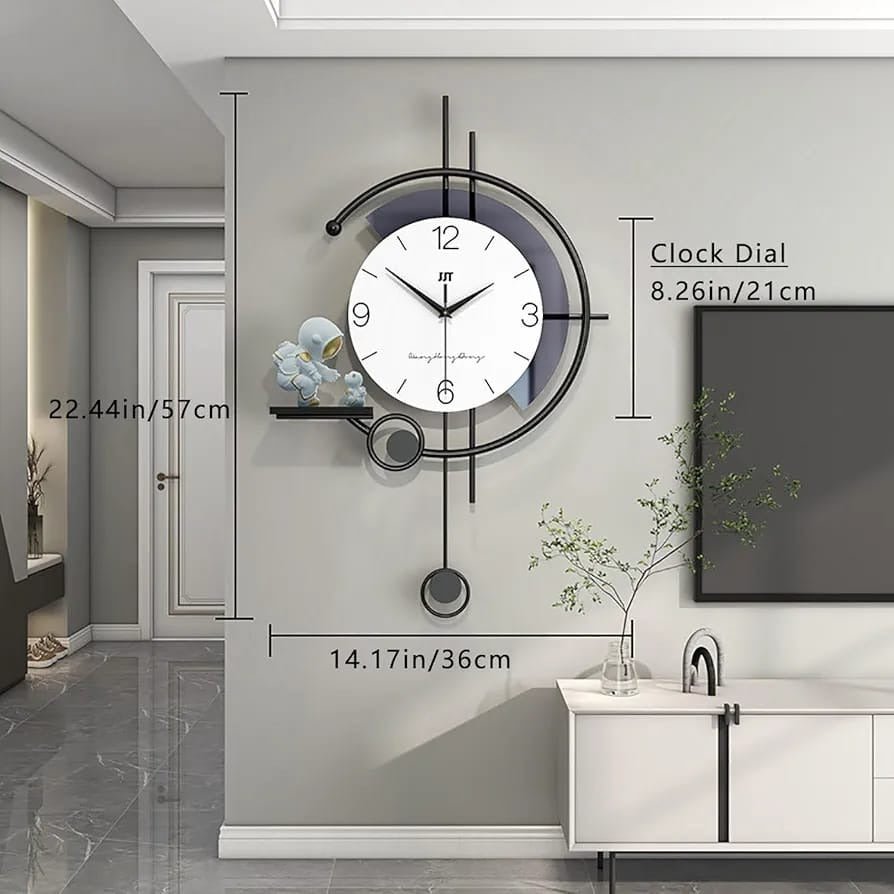 Modern Nordic Wall Clock, Fashionable & Chic Decor for Living Room, Home & Restaurant, 35x62cm Mechanical & Wind-Up Clocks