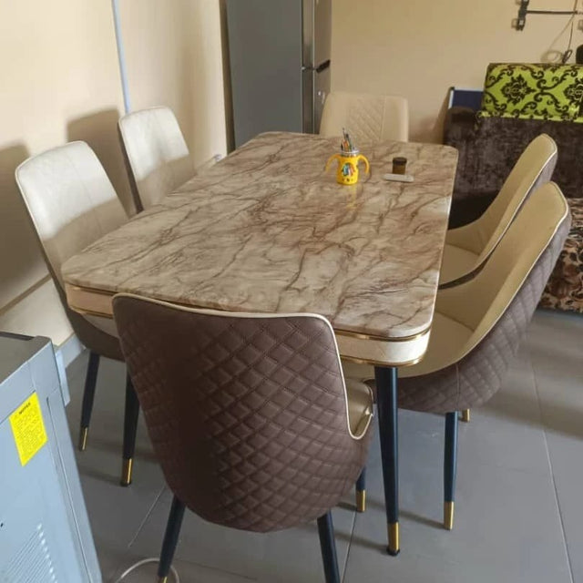 6 Seater Marble Dining.