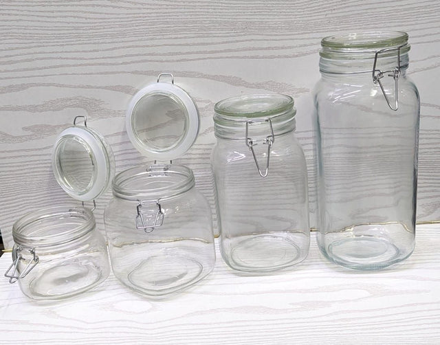 Air tight clip glass jar storage