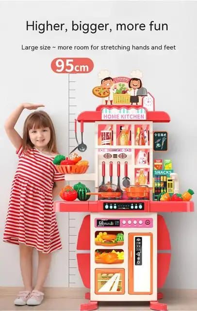 Large pretend kitchen set 54 pieces . 95CM long